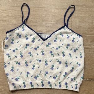 Zara Blue and White Floral Camisole